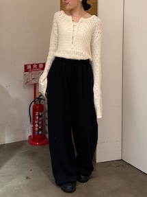 Ungridヘンリーネック透かし編みルーズニット Ungrid（アングリッド）の「ヘンリーネック透かし編みルーズ