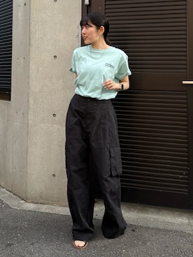 「カーゴパンツコーデ」｜多田詩音さん（レディース・152cm）の夏コーディネート