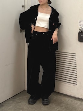 「Ungrid（アングリッド）のアイテム（デニムジャケット）」を使った、多田詩音さん（レディース・152cm）の秋コーディネート