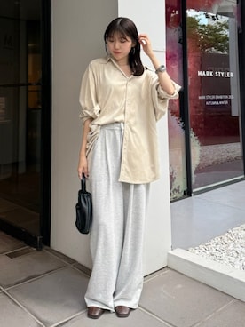 「Ungrid（アングリッド）のアイテム（スウェットパンツ）」を使った、多田詩音さん（レディース・152cm）の秋コーディネート