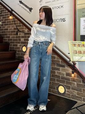 「Ungrid（アングリッド）のアイテム（トートバッグ）」を使った、多田詩音さん（レディース・152cm）の夏コーディネート