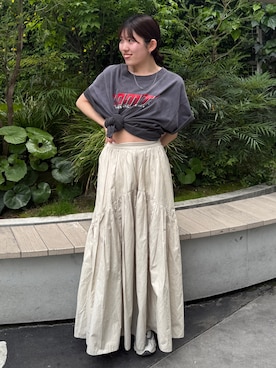 「Ungrid（アングリッド）のアイテム（スカート）」を使った、多田詩音さん（レディース・152cm）の春コーディネート