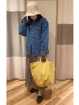 「Samansa Mos2 blue」｜「アイテム（デニムジャケット）」を使った、なぎちーさん（レディース・152cm）の冬コーディネート