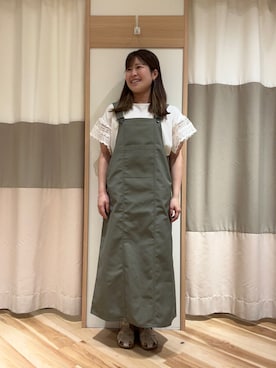 「Samansa Mos2 blue（サマンサモスモスブルー）のアイテム（ジャンパースカート）」を使った、なぎちーさん（レディース・152cm）の夏コーディネート