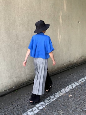 「H&M（エイチ・アンド・エム）のアイテム（シャツ/ブラウス）」を使った、アロさん（レディース・152cm）の夏コーディネート
