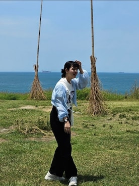 「夏」｜「アイテム（ノーカラージャケット）」を使った、huiqian🇹🇼さん（レディース・160cm）の夏コーディネート