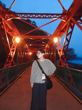 「HARE（ハレ）のアイテム（ニット/セーター）」を使った、くぼっちさん（メンズ・178cm）の秋コーディネート