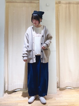 「アイテム（ドレスシューズ、ベージュ系）」を使った、春さん（レディース・157cm）の冬コーディネート