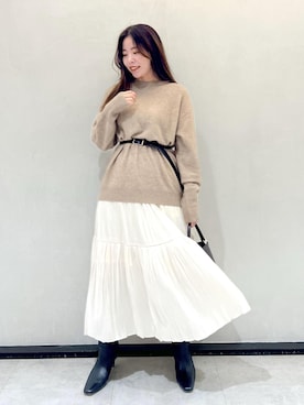 「ワンハンドル」｜「アイテム（ブーツ）」を使った、Hiyoさん（レディース・153cm）の秋コーディネート