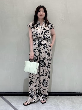「ROPE'（ロペ）の【E'POR】BAMBOO BAG Mini/超軽量・26SSS新色追加（ハンドバッグ、グリーン系）」を使った、Hiyoさん（レディース・153cm）の夏コーディネート