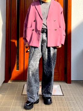 「Ellno Loset（エルノロゼット）のアイテム（テーラードジャケット）」を使った、マルさん（メンズ・172cm）の春コーディネート
