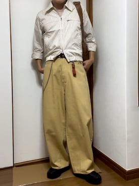 「アイテム（スリッポン）」を使った、マルさん（メンズ・172cm）の秋コーディネート
