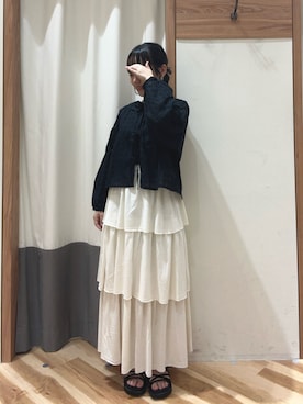 「オフホワイト」｜「アイテム（スカート）」を使った、yuikaさん（レディース・150cm）の夏コーディネート