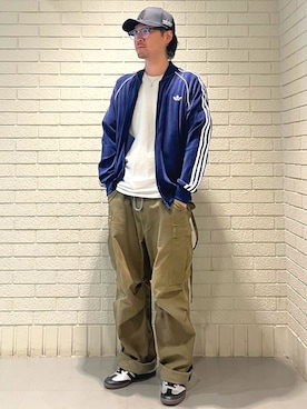 「アイテム（ジャージ）」を使った、STさん（メンズ・175cm）の秋コーディネート