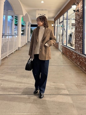 「アイテム（テーラードジャケット）」を使った、himeさん（レディース・160cm）の秋コーディネート