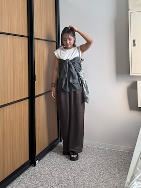 「デニムシャツ」｜himechaさん（レディース・160cm）の秋コーディネート