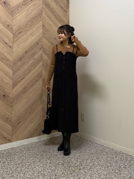 「キャミワンピース」｜himeさん（レディース・160cm）の秋コーディネート