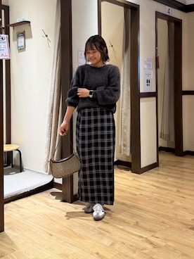 「Chez toi（シェトワ）のアイテム（スカート）」を使った、himeさん（レディース・160cm）の秋コーディネート