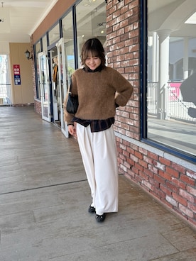 「アイテム（バレエシューズ）」を使った、himeさん（レディース・160cm）の秋コーディネート