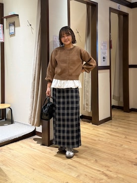 「Chez toi（シェトワ）のアイテム（スカート）」を使った、himeさん（レディース・160cm）の秋コーディネート