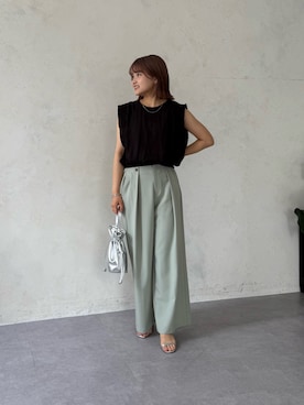 「Chez toi（シェトワ）のアイテム（パンツ）」を使った、himechaさん（レディース・160cm）の夏コーディネート