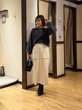 「Chez toi（シェトワ）のアイテム（スカート）」を使った、himeさん（レディース・160cm）の秋コーディネート