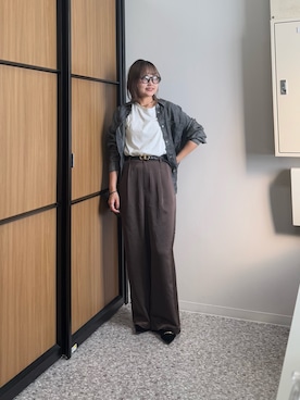 「デニムシャツ」｜himechaさん（レディース・160cm）の秋コーディネート