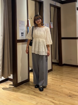 「ペプラムブラウス」｜himechaさん（レディース・160cm）の夏コーディネート
