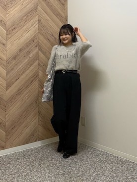 「ロゴニット」｜himeさん（レディース・160cm）の秋コーディネート