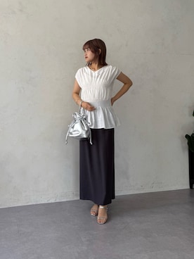 「Chez toi（シェトワ）のアイテム（ワンピース/ドレス）」を使った、himechaさん（レディース・160cm）の夏コーディネート