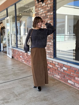 「Chez toi（シェトワ）のアイテム（スカート）」を使った、himeさん（レディース・160cm）の秋コーディネート