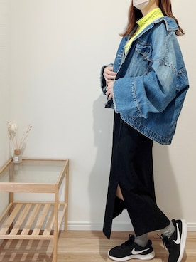 「JEANASIS（ジーナシス）のアイテム（デニムジャケット）」を使った、unichan74さん（レディース・153cm）の春コーディネート