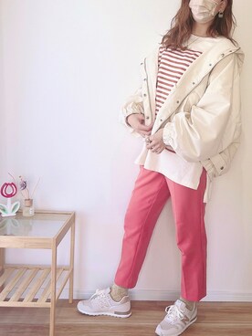 「春服デビュー宣言」｜「アイテム（マウンテンパーカー）」を使った、unichan74さん（レディース・153cm）の春コーディネート