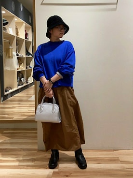 「Samansa Mos2 blue（サマンサモスモスブルー）のアイテム（帽子）」を使った、あおさん（レディース・151cm）の秋コーディネート