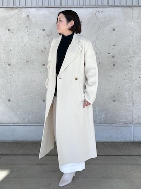 「ROPÉ」｜「アイテム（チェスターコート）」を使った、MAKIさん（レディース・150cm）の秋コーディネート