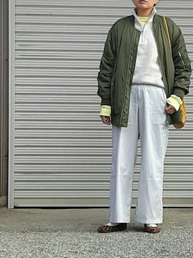 「Simplicite（サンプリシテ）のアイテム（ブルゾン）」を使った、midoさん（レディース・164cm）の秋コーディネート