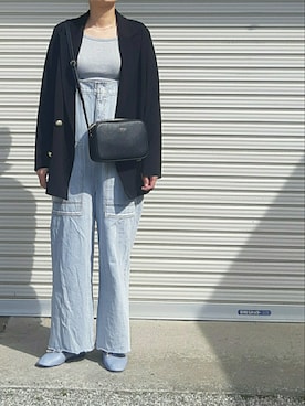 「w closet（ダブルクローゼット）のアイテム（オールインワン・サロペット）」を使った、midoさん（レディース・164cm）の春コーディネート