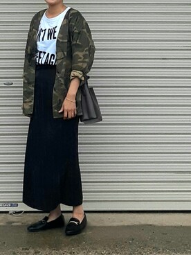 「URBAN RESEARCH Sonny Label（アーバンリサーチサニーレーベル）のアイテム（ノーカラージャケット）」を使った、midoさん（レディース・164cm）の秋コーディネート