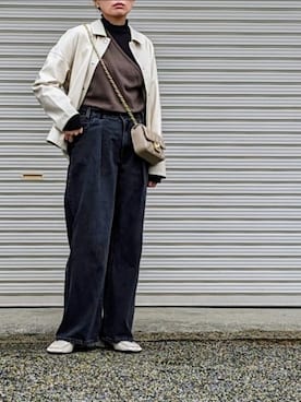 「キルティングバッグ」｜「アイテム（その他アウター）」を使った、midoさん（レディース・164cm）の秋コーディネート