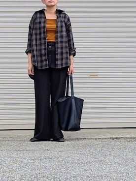 「アイテム（タンクトップ）」を使った、midoさん（レディース・164cm）の秋コーディネート