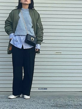 「Simplicite（サンプリシテ）のアイテム（ブルゾン）」を使った、midoさん（レディース・164cm）の冬コーディネート