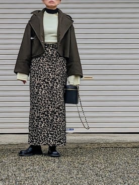 「LA PEAU DE GEM（ラポドゥジェム）のアイテム（その他アウター）」を使った、midoさん（レディース・164cm）の冬コーディネート