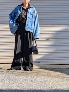 「アイテム（デニムジャケット）」を使った、midoさん（レディース・164cm）の秋コーディネート