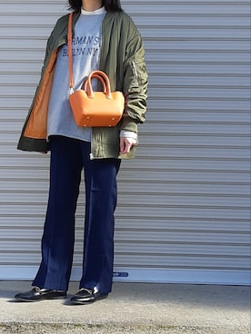 「Simplicite（サンプリシテ）のアイテム（ブルゾン）」を使った、midoさん（レディース・164cm）の冬コーディネート