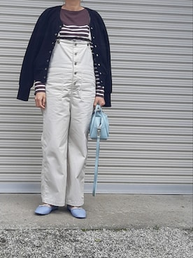 「水色」｜「アイテム（オールインワン・サロペット）」を使った、midoさん（レディース・164cm）の春コーディネート