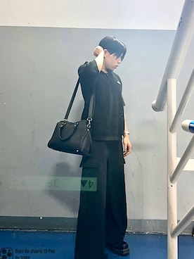 「CLEL（クレイル）の【CLEL】Mini Boston 2way Shoulder/Hand Bag / ミニボストン 2way ショルダー/ハンド バッグ（ハンドバッグ）」を使った、無名さん（メンズ・157cm）の秋コーディネート