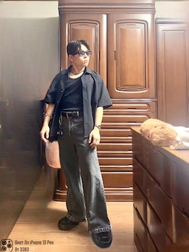 「アイテム（キーホルダー）」を使った、無名さん（メンズ・157cm）の夏コーディネート