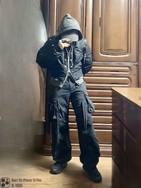 「アイテム（MA-1）」を使った、無名さん（メンズ・157cm）の秋コーディネート