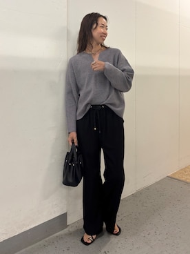 「アイテム（ニット/セーター）」を使った、akane.mさん（レディース・162cm）の夏コーディネート