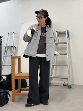 「アイテム（その他アウター、グレー系）」を使った、akane.mさん（レディース・162cm）の冬コーディネート